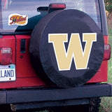 Housse de pneu de voiture de secours équipée en vinyle noir hbs des Huskies de Washington - Sporting up
