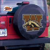 Western michigan broncos hbs cubierta de neumático de coche equipada con vinilo negro - sporting up