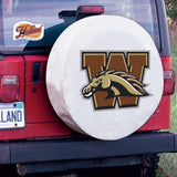 Western michigan broncos hbs cubierta de neumático de coche equipada con vinilo blanco - sporting up