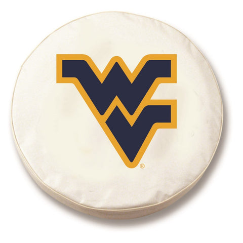 Shop West Virginia Mountaineers HBS White Vinyl Fitted Car Tire Cover - Sporting Up