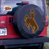 Housse de pneu de voiture de secours équipée en vinyle noir hbs des Cowboys du Wyoming - Sporting up