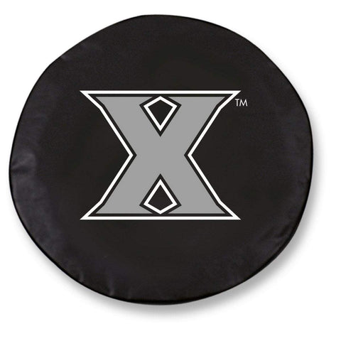 Xavier Musketeers HBS Black Vinyl Fitted Spare Car Tire Cover - Sporting Up