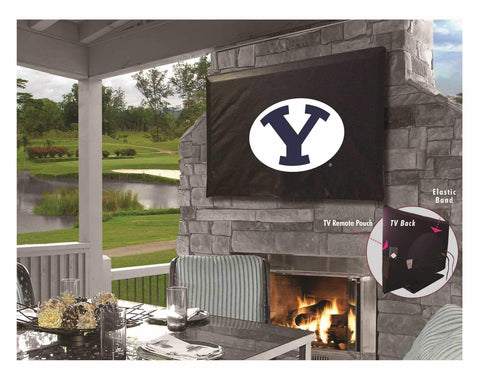 BYU Cougars HBS Black Breathable Water Resistant Vinyl TV Cover - Sporting Up