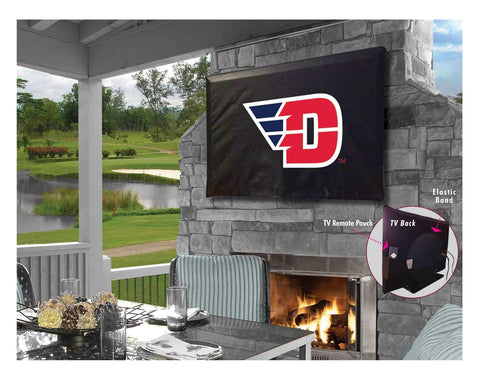 Dayton Flyers HBS Black Breathable Water Resistant Vinyl TV Cover - Sporting Up