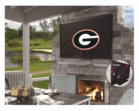 Georgia bulldogs hbs black g cubierta de tv de vinilo transpirable resistente al agua - sporting up