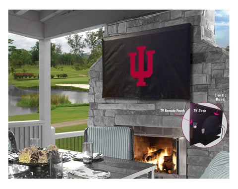 Indiana hoosiers hbs cubierta de tv de vinilo negro transpirable resistente al agua - sporting up