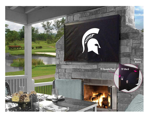 Achetez la housse de télévision en vinyle respirant et résistant à l'eau des Spartans de l'État du Michigan - Sporting Up