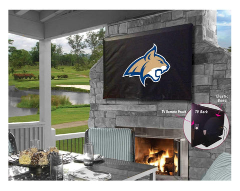 Montana state bobcats cubierta de tv de vinilo resistente al agua transpirable negro - sporting up