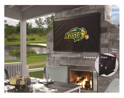 North Dakota State Bison Black Breathable Water Resistant Vinyl TV Cover - Sporting Up