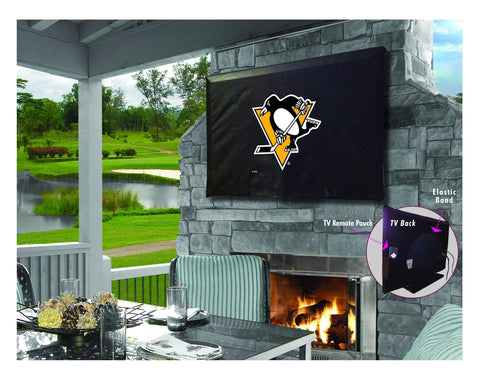 Housse de télévision en vinyle résistante à l'eau et respirante des pingouins de Pittsburgh - faire du sport