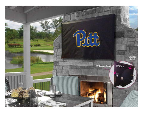 Pittsburgh Panthers Black Breathable Water Resistant Vinyl TV Cover - Sporting Up