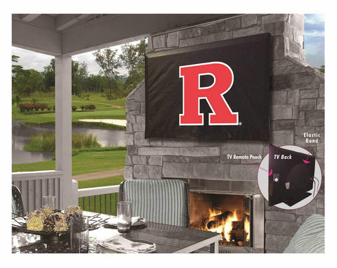 Cubierta de TV de vinilo transpirable resistente al agua de los caballeros escarlatas de Rutgers - sporting up