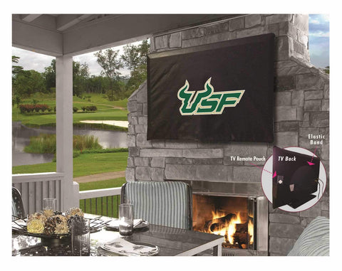 South Florida Bulls Black Breathable Water Resistant Vinyl TV Cover - Sporting Up