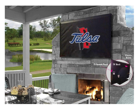Couverture TV en vinyle résistant à l'eau et respirante noire de Tulsa Golden Hurricane - Sporting Up