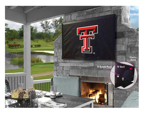 Texas tech red raiders cubierta de tv de vinilo resistente al agua transpirable negro - sporting up