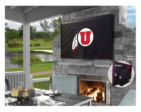 Utah utes hbs schwarze, atmungsaktive, wasserabweisende Vinyl-TV-Abdeckung – sportlich