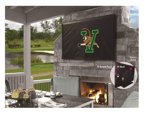 Shop Vermont Catamounts Black Breathable Water Resistant Vinyl TV Cover - Sporting Up