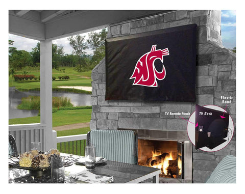 Achetez la housse de télévision en vinyle respirant et résistant à l'eau des Cougars de l'État de Washington - Sporting Up
