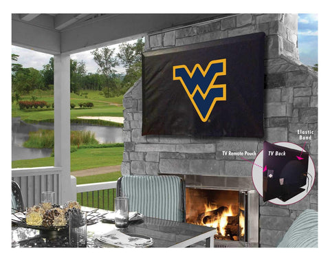 West Virginia Mountaineers atmungsaktive, wasserabweisende Vinyl-TV-Abdeckung – sportlich