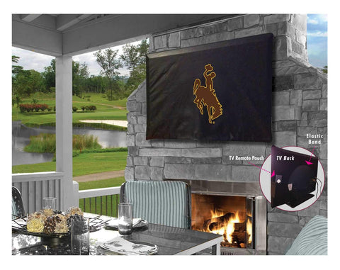 Wyoming Cowboys HBS Black Breathable Water Resistant Vinyl TV Cover - Sporting Up