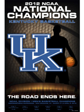 Cartel impreso de los cuatro campeones nacionales de baloncesto de los Kentucky Wildcats 2012 - sporting up