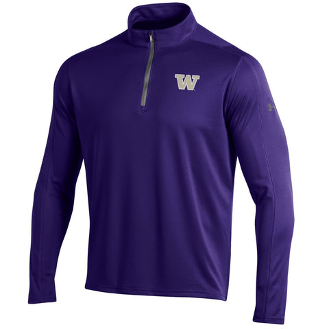 Washington Huskies Under Armour Purple Golf Loose 1/4 Zip LS Pull - Sporting Up