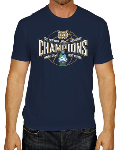 Camiseta azul marino del vestuario de campeones del torneo acc irlandés de 2015 de Notre Dame Fighting - Sporting Up