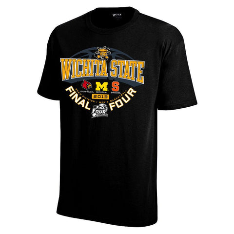 Offizielles schwarzes T-Shirt mit Logo des Teams „Wichita State NCAA Final Four 2013 Atlanta“ – sportlich