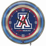 Arizona Wildcats HBS Neon Blue Navy College Battery Powered Wall Clock (15") - Sporting Up