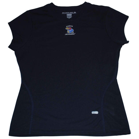 Kansas Jayhawks Antigua Women's Sport Short Sleeve Shirt Black (M) - Sporting Up